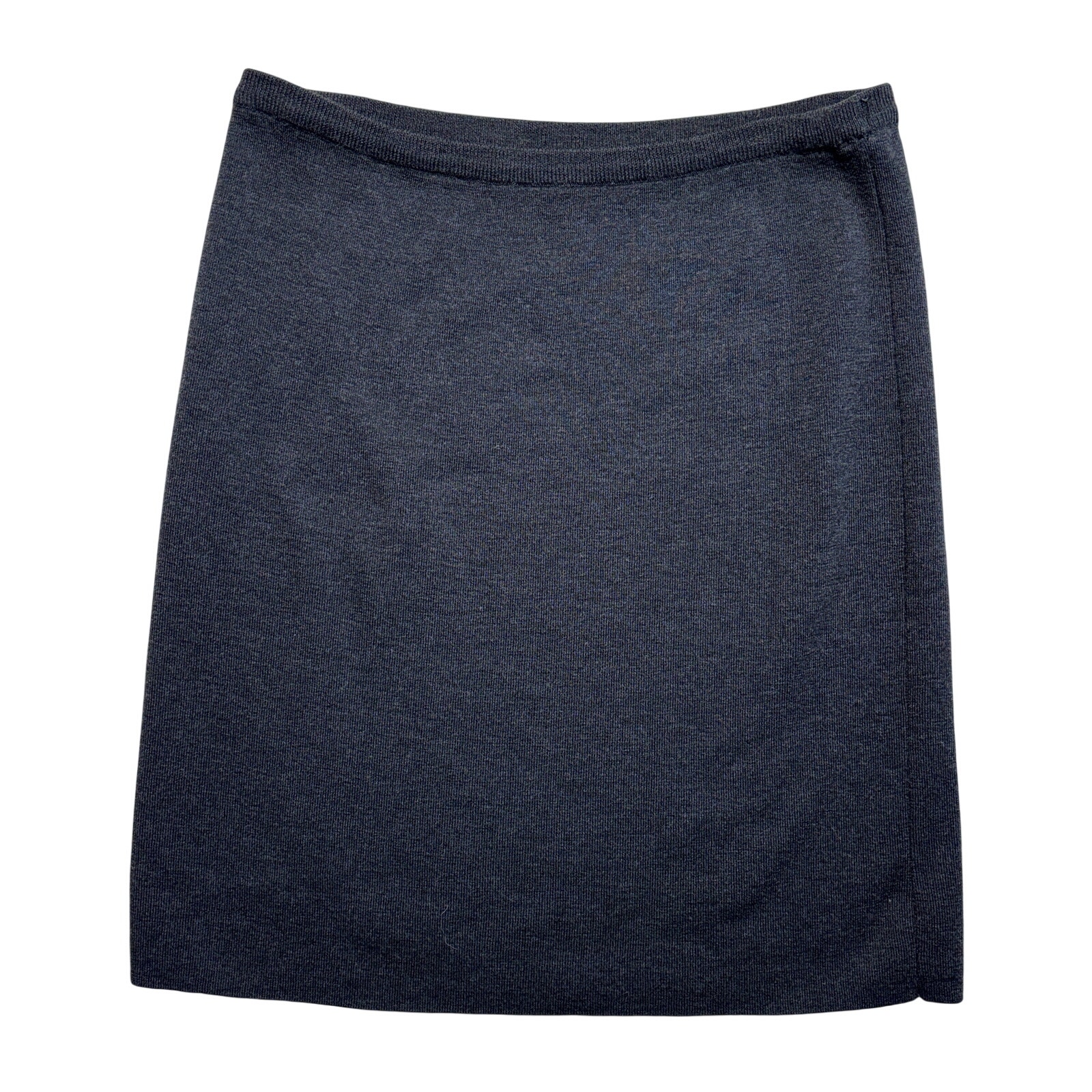 Vintage Talbots Sweater Skirt Medium Charcoal Merino Wool Knit Pull On Italy 90s